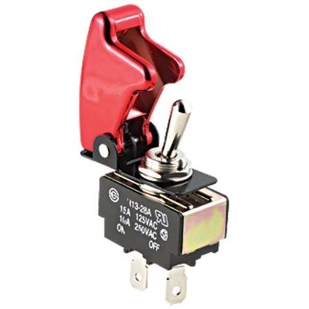 PILOT AUTOMOTIVE Pilot Automotive PL-SW26R Toggle Switch With Anodized Red Safety Cover PL-SW26R